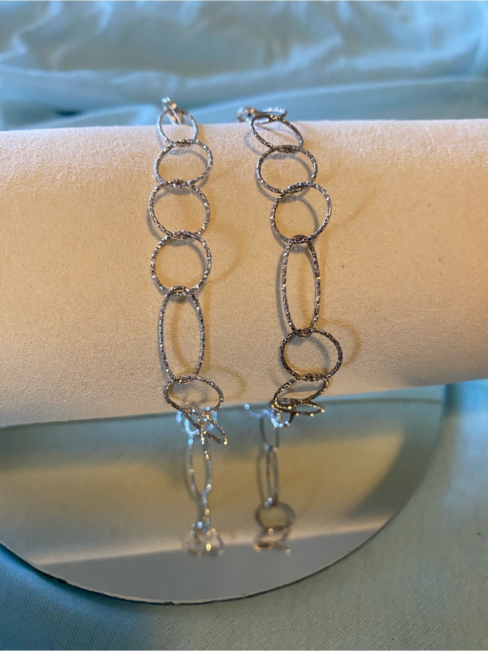 Elegant Silver Link Bracelets - Women's Jewelry 925 Sterling Silver both 7 1/2” - Picture 7 of 9